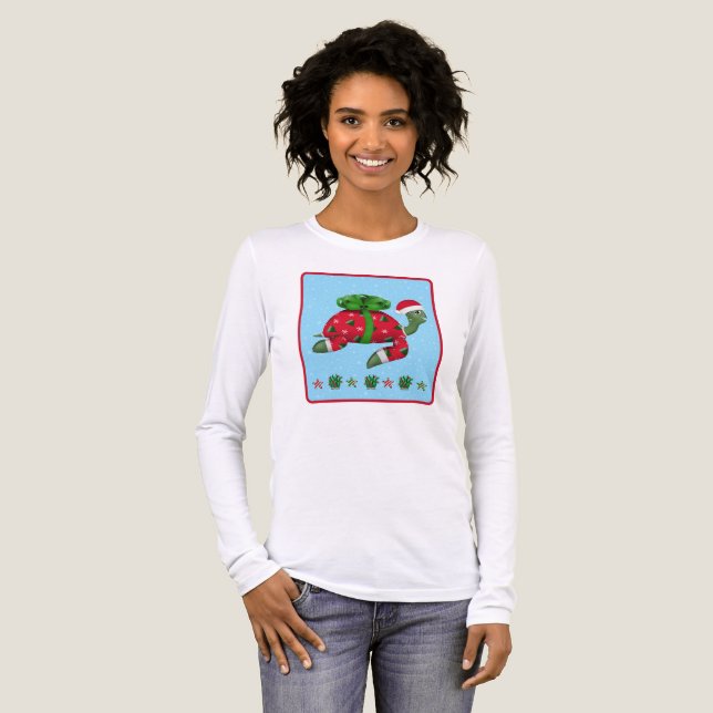 Weihnachts-Schildkröte  Tri-Blend Shirt (Vorderseite voll)