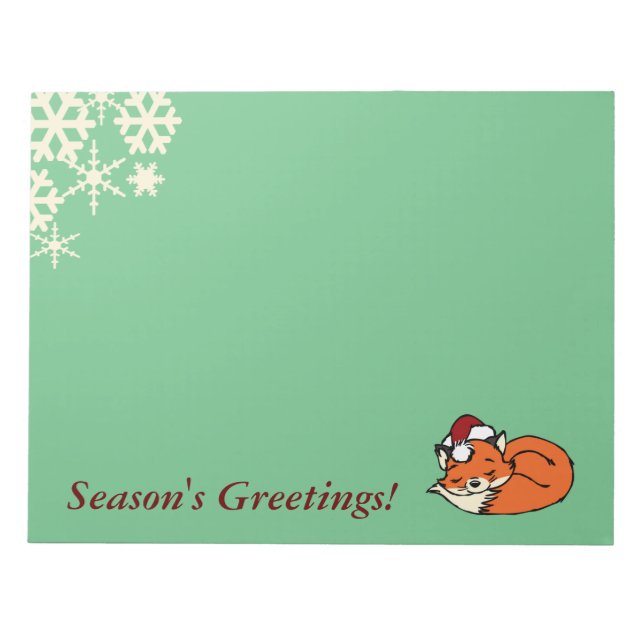 Weihnachts-Schlaffox Notizblock (Vorderseite)