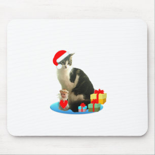 Weihnachts-Schlagkatze und süßer kleiner Engel Mousepad