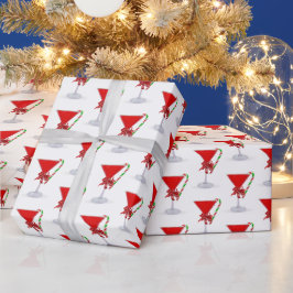Weihnachts-Schleife auf Holiday-Martini mit Candy  Geschenkpapier
