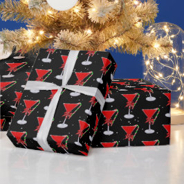 Weihnachts-Schleife auf Holiday-Martini mit Candy  Geschenkpapier