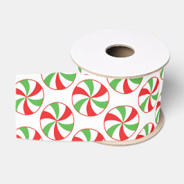 Weihnachts-Schleife mit Candy-Cane-Muster Ripsband