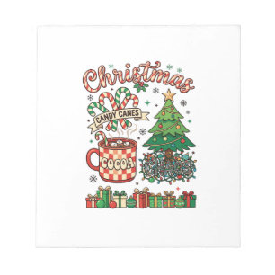 Weihnachts-Schleifen-Kakao-Chaos-Baum-Tasse-Gesche Notizblock
