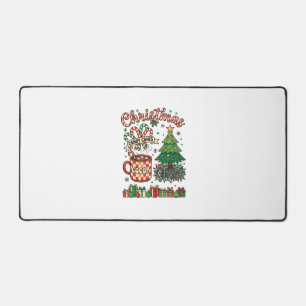 Weihnachts-Schleifen-Kakao-Chaos-Baum-Tasse-Gesche Schreibtischunterlage