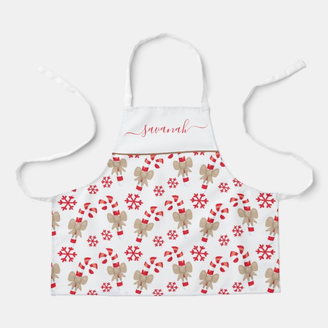 Weihnachts-Schleifen-rotes-Kinderschürze Schürze (Vorderseite)