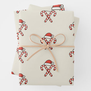 Weihnachts-Schleifen-Weihnachtsmann-Geschenkpapier Geschenkpapier Set