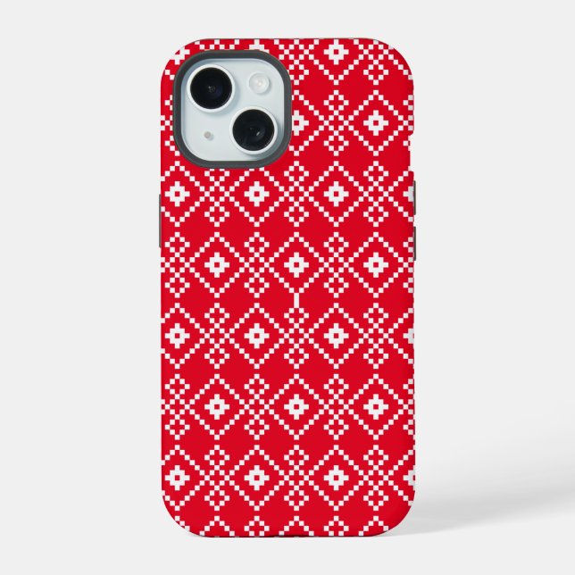 Weihnachts Schlichter Pullover iPhone 15 Hülle (Rückseite)