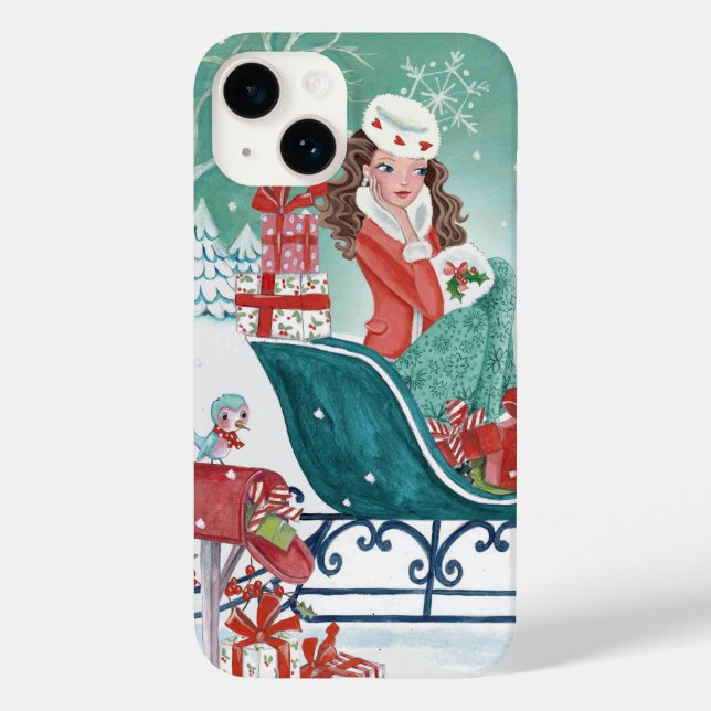 Weihnachts-Schlitten-Einkauf Mädchen Iphone 6 plus Case-Mate iPhone Hülle (Rückseite)