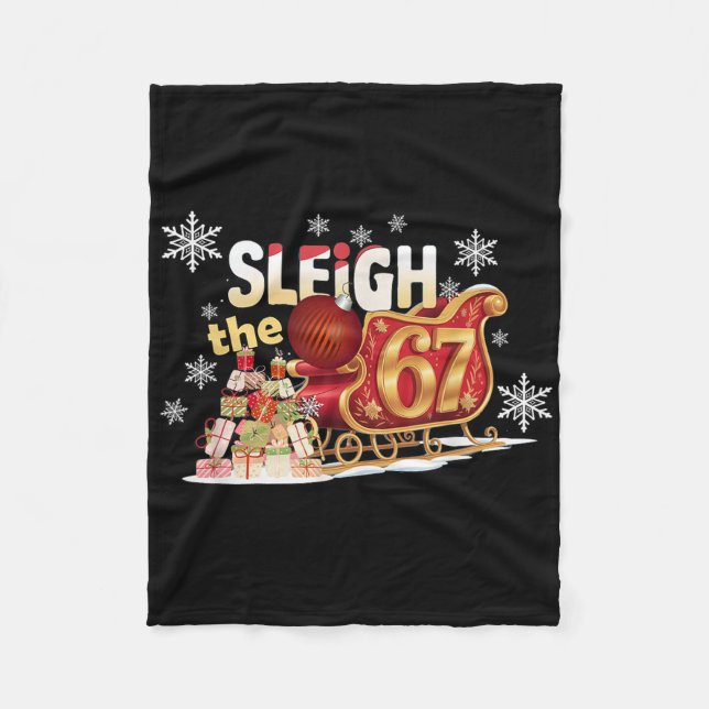 Weihnachts-Schlitten Grafikdesign Lustig 67  Fleecedecke (Vorderseite)