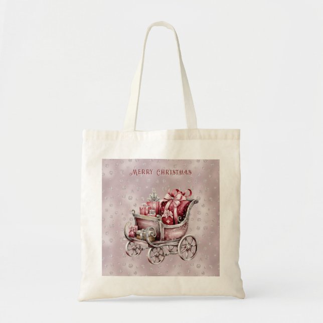 Weihnachts-Schlitten mit Geschenken Holiday Tote T Tragetasche (Vorne)