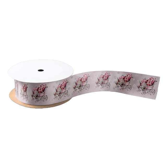 Weihnachts-Schlitten mit Geschenken Satin Ribbon Satinband (Spule)
