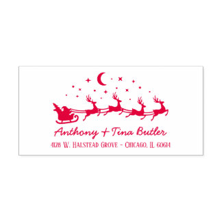 Weihnachts-Schlitten & Rentiere Feiertag Permastempel