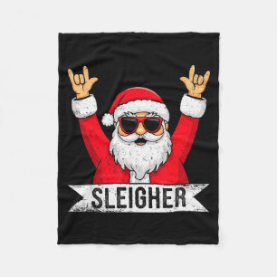 Weihnachts-Schlittenfahrer Santa Rock Weihnachten Fleecedecke