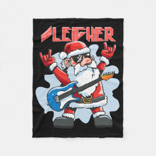 Weihnachts-Schlittenfahrer Santa Rock Xmas Rocker Fleecedecke