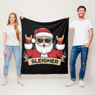 Weihnachts-Schlittenfahrer Santa Rock Xmas Rocker Fleecedecke