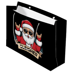 Weihnachts-Schlittenfahrer Santa Rock Xmas Rocker Große Geschenktüte