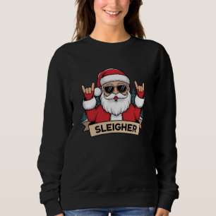 Weihnachts-Schlittenfahrer Santa Rock Xmas Rocker  Sweatshirt