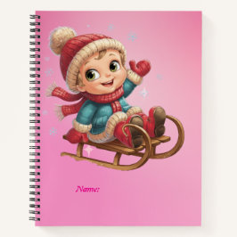 Weihnachts Schlittenfahrt mit Adorable Winter Chil Notizbuch