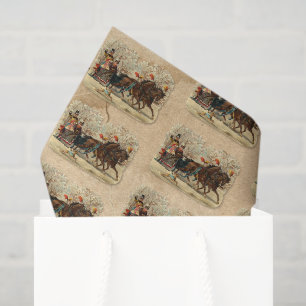 Weihnachts-Schlittenfahrt Victorianische Weihnacht Seidenpapier