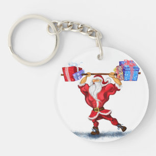 Weihnachts-Schlüsselanhänger Bodybuilder Santa mit Schlüsselanhänger
