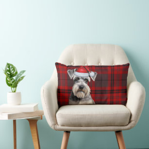 Weihnachts-Schnauzer-Feiertags-Kariert für Hunde-L Lendenkissen