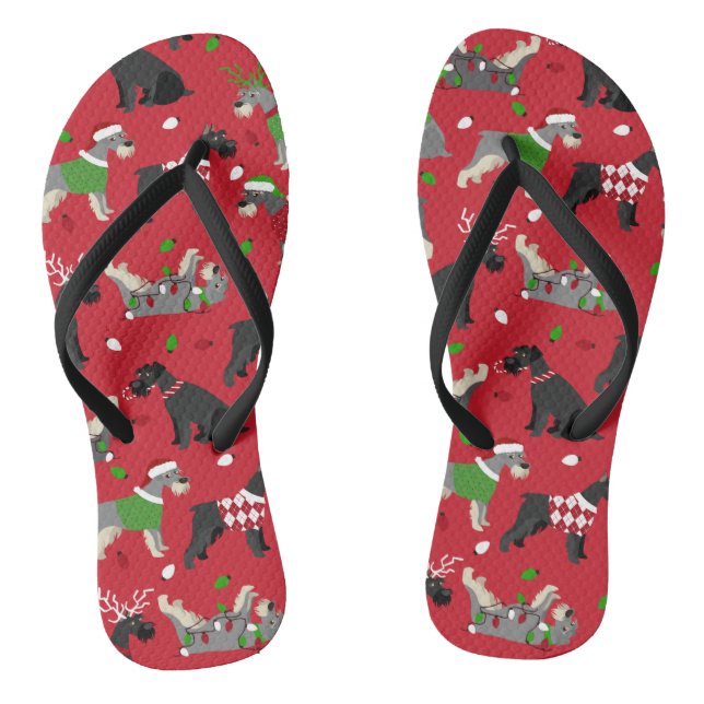 Weihnachts Schnauzer Flip Flops (Fußbett)