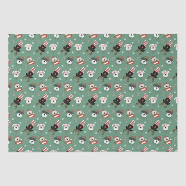 Weihnachts Schnauzer Hunde Seidenpapier (Vorderseite)