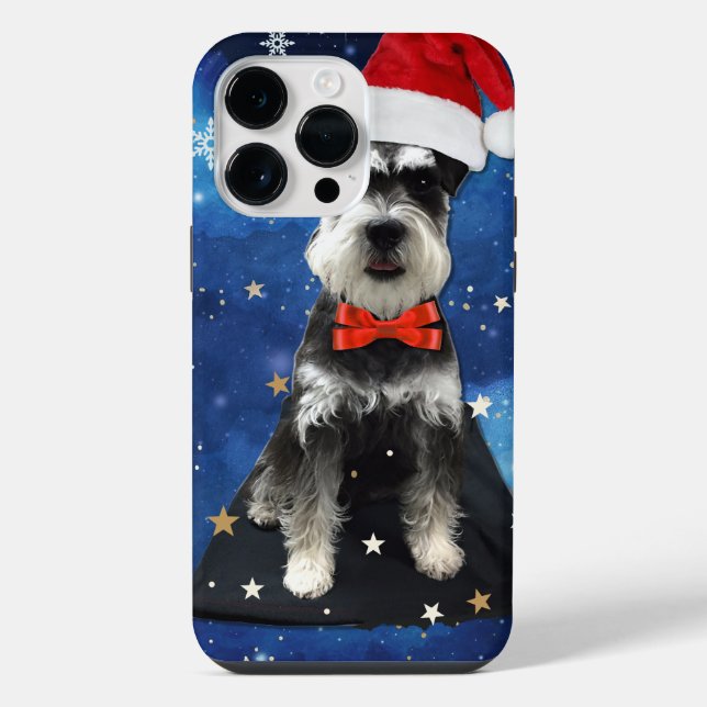 Weihnachts-Schnauzer iPhone Hülle (Rückseite)