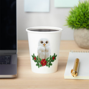 Weihnachts-Schnee-Eule Pappbecher