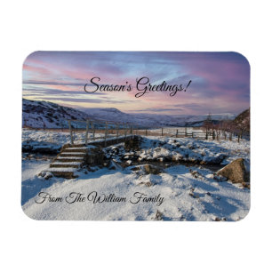 Weihnachts-Schnee-Landschaftsmagnet Magnet