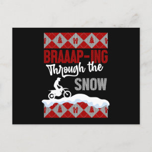 Weihnachts-Schnee Motocross Motorrad-Geschenk Postkarte