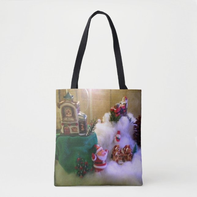 Weihnachts-Schneedorf AllOverPrint-Tasche (Vorderseite)