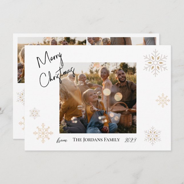 Weihnachts-Schneefall-Foto Weihnachtskarte Einladung (Vorne/Hinten)