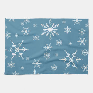Weihnachts-Schneeflocke auf blau Geschirrtuch