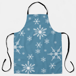 Weihnachts-Schneeflocke auf blau Schürze