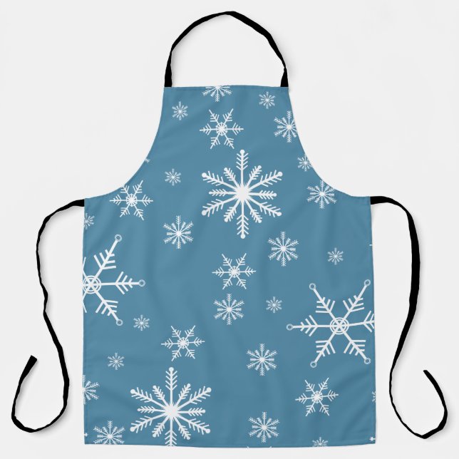 Weihnachts-Schneeflocke auf blau Schürze (Vorderseite)