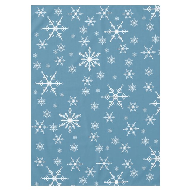 Weihnachts-Schneeflocke auf blau Tischdecke (Vorderseite)