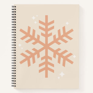 Weihnachts-Schneeflocke Beige Notizbuch