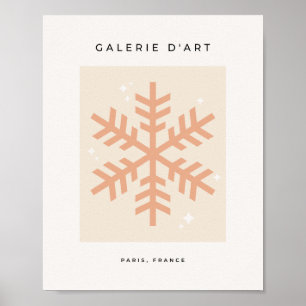 Weihnachts-Schneeflocke Beige Poster