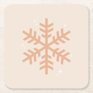 Weihnachts-Schneeflocke Beige Rechteckiger Pappuntersetzer