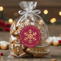 Weihnachts-Schneeflocke Burgunderrot Faux-Gold Ele