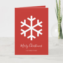 Weihnachts-Schneeflocke Rote Weihnachtskarte
