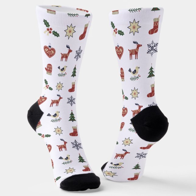 Weihnachts-Schneeflocke Socken (Gewinkelt)