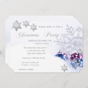 Weihnachts-Schneeflocken-Bälle, Corporate Party Einladung