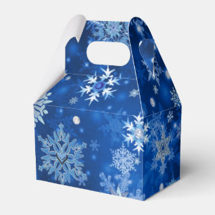 Weihnachts-Schneeflocken Blau und Silber Geschenkb Geschenkschachtel
