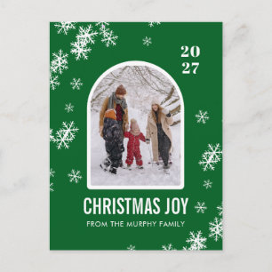 Weihnachts-Schneeflocken-Bogen-Muster Familienfoto Feiertagspostkarte