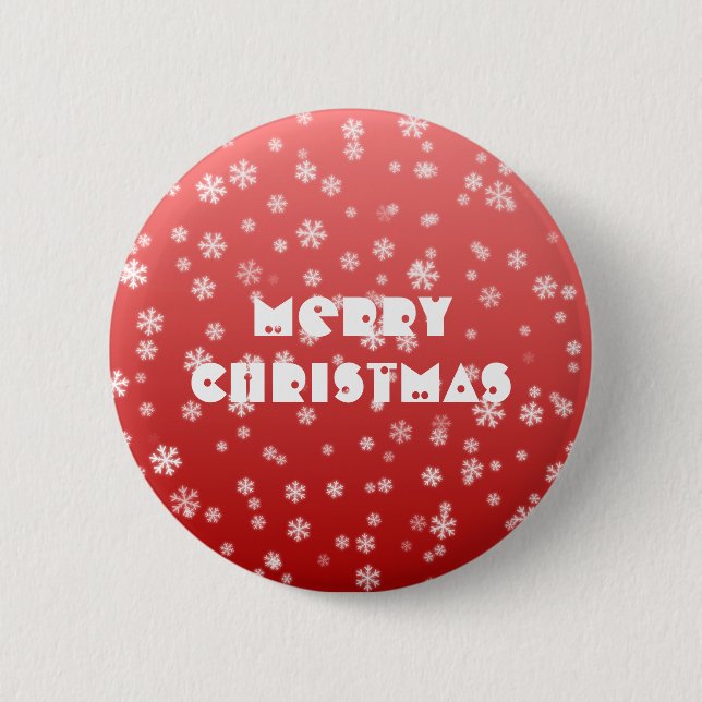 Weihnachts-Schneeflocken Button (Vorderseite)