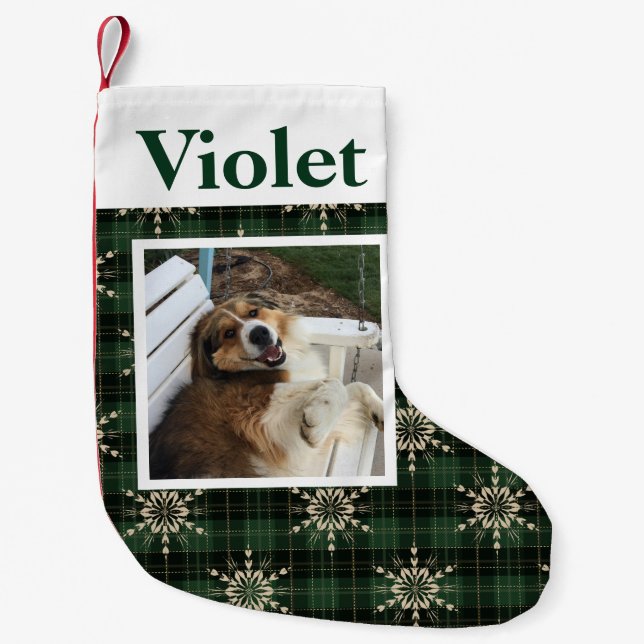 Weihnachts-Schneeflocken Foto Klein C Kinder oder  Kleiner Weihnachtsstrumpf (Vorderseite)