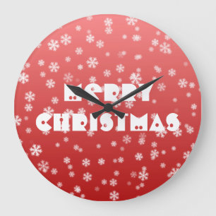 Weihnachts-Schneeflocken Große Wanduhr