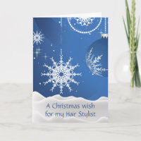 Weihnachts-Schneeflocken-Karte für Friseure
